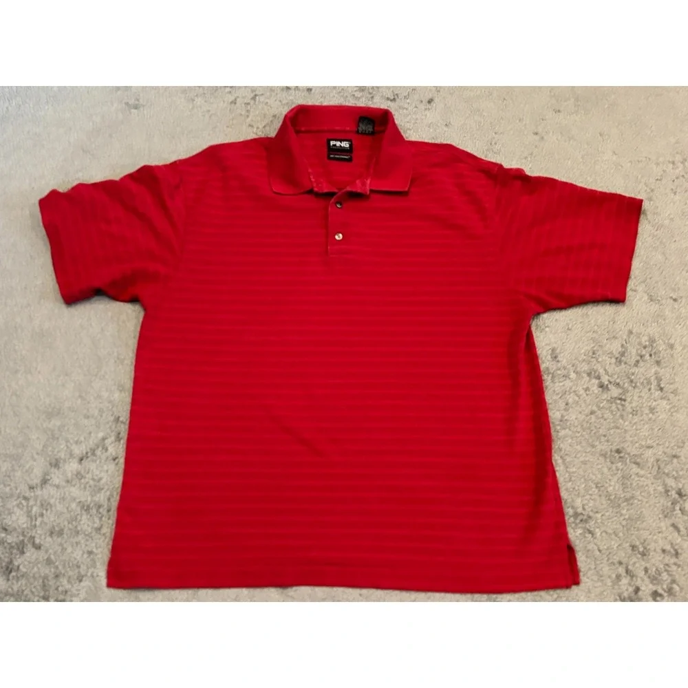 Vintage Ping Polo Shirt Men’s Large Red Short Sleeve Golf Active Outdoor 90s